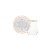 Karaca Pera Tea Set Gold for 6 persons, 18 pieces